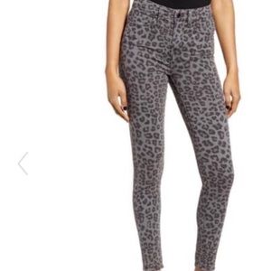 Good American high rise leopard print jeans